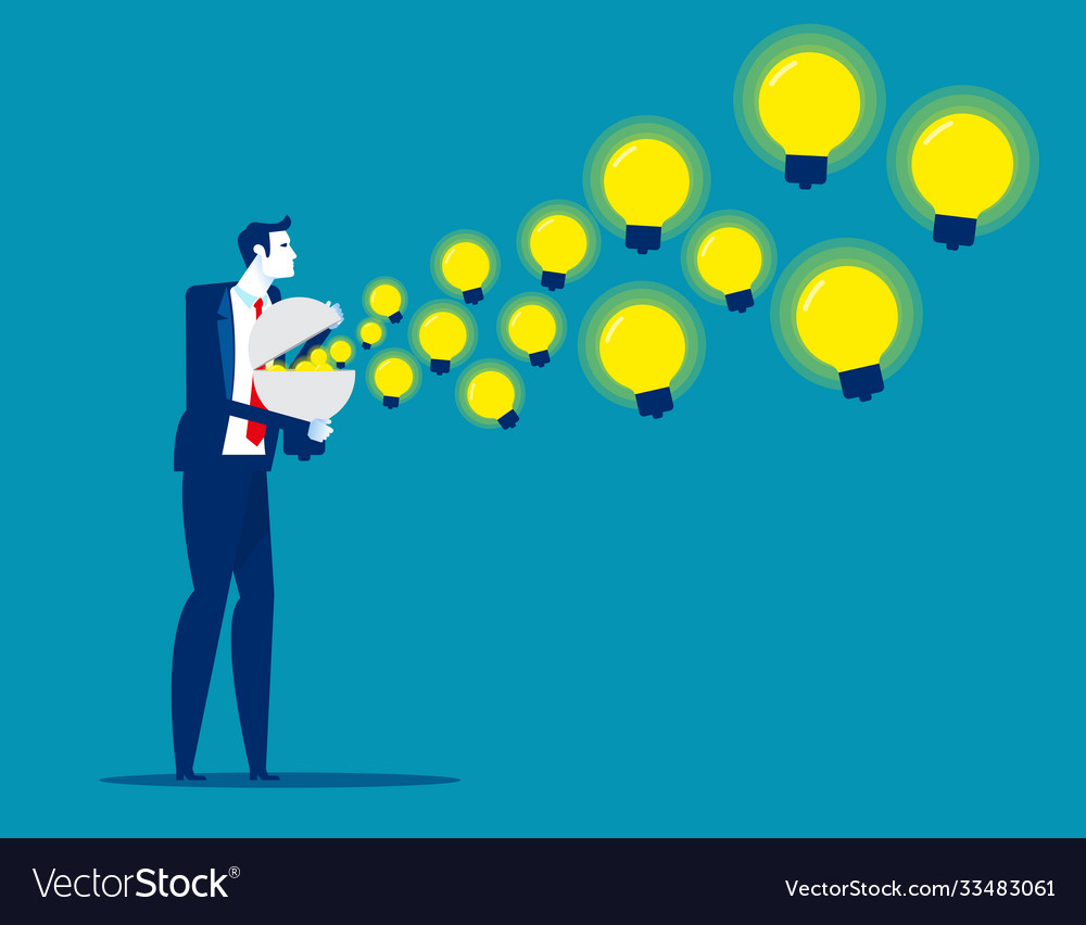 Businessman spreading knowledge brilliant ideas Vector Image