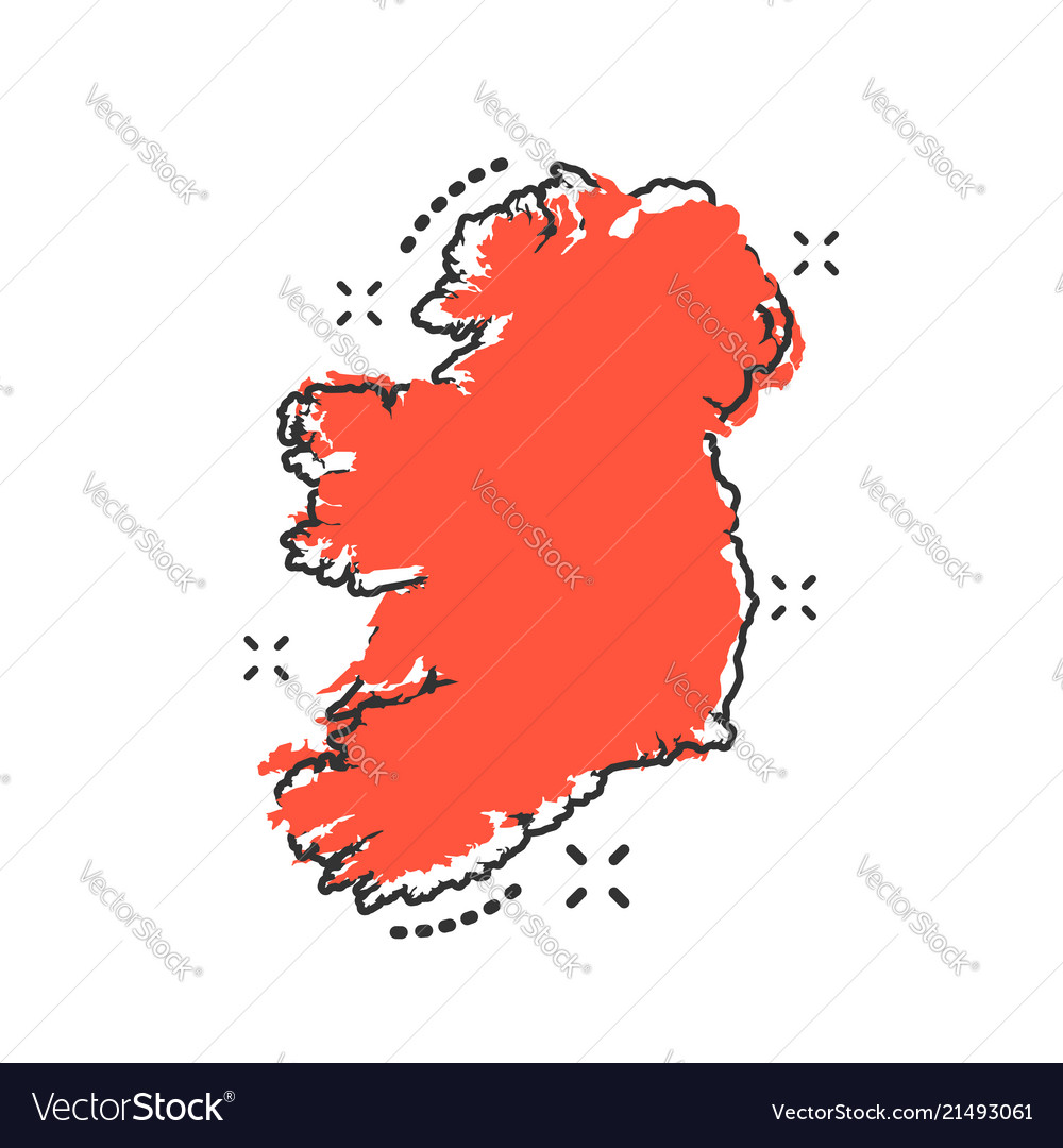 Cartoon Map Of Ireland Cartoon Ireland Map Icon In Comic Style Ireland Vector Image