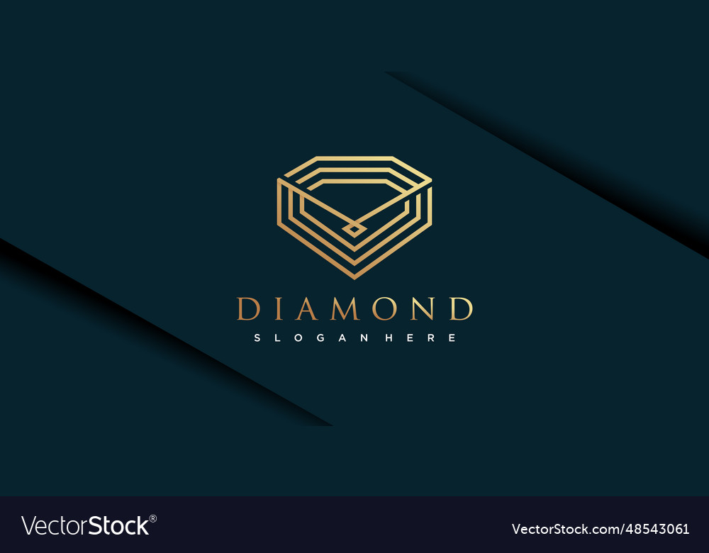 Diamond logo with unique design premium Royalty Free Vector