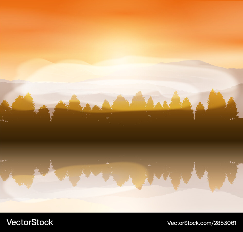 Forest landscape background Royalty Free Vector Image
