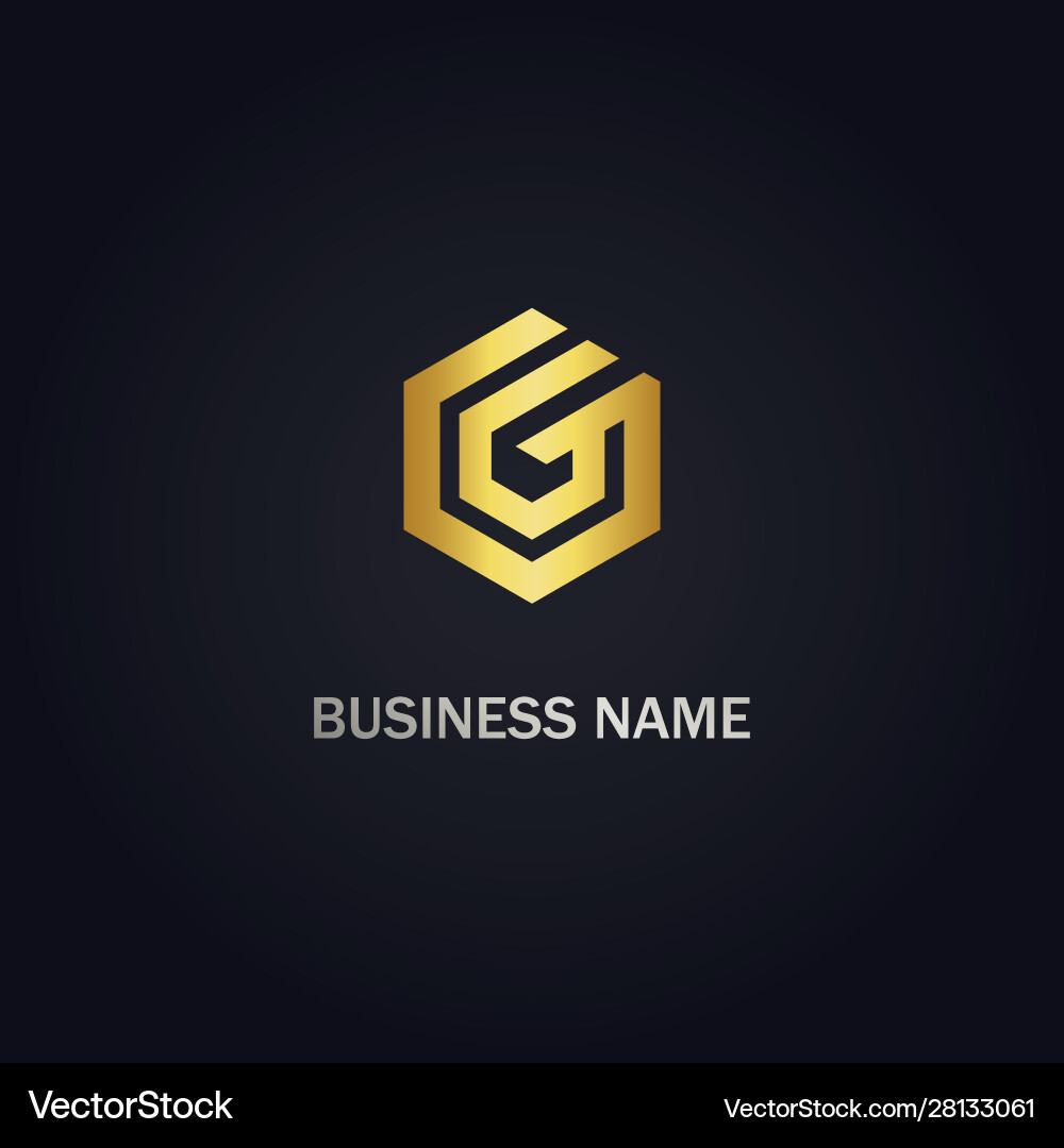 G initial polygon logo Royalty Free Vector Image