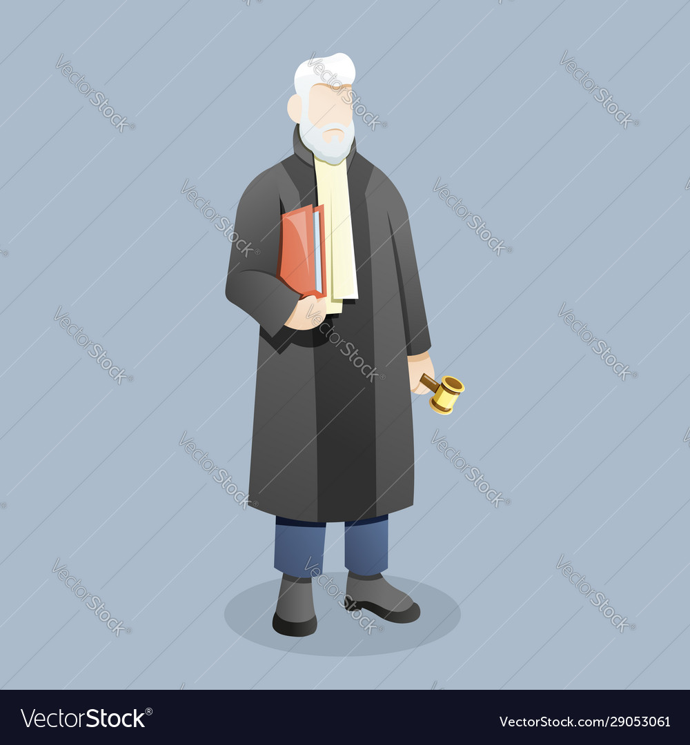 Judge or lawyer carry document holding gavel