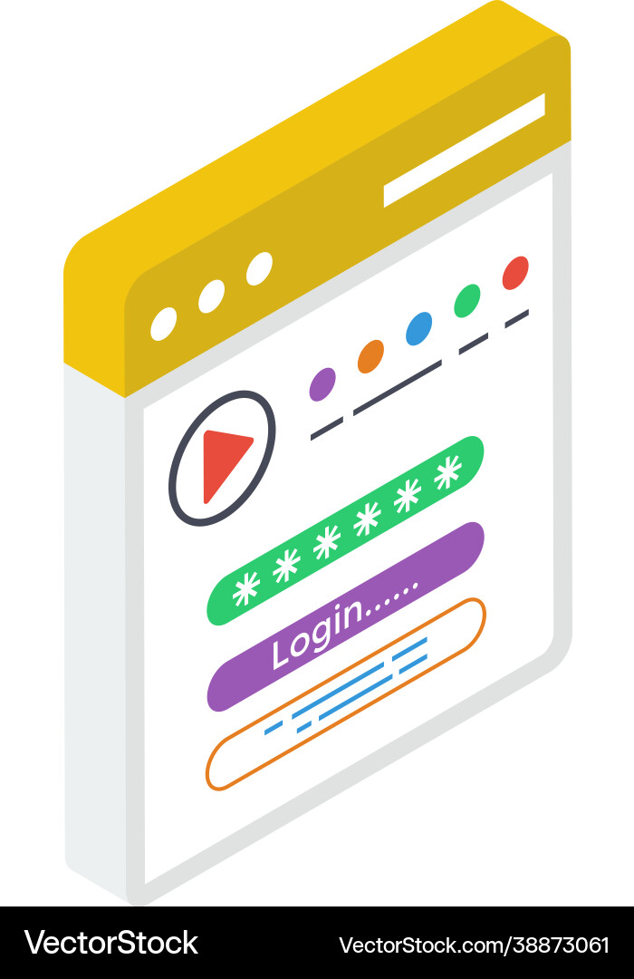 Login website Royalty Free Vector Image - VectorStock