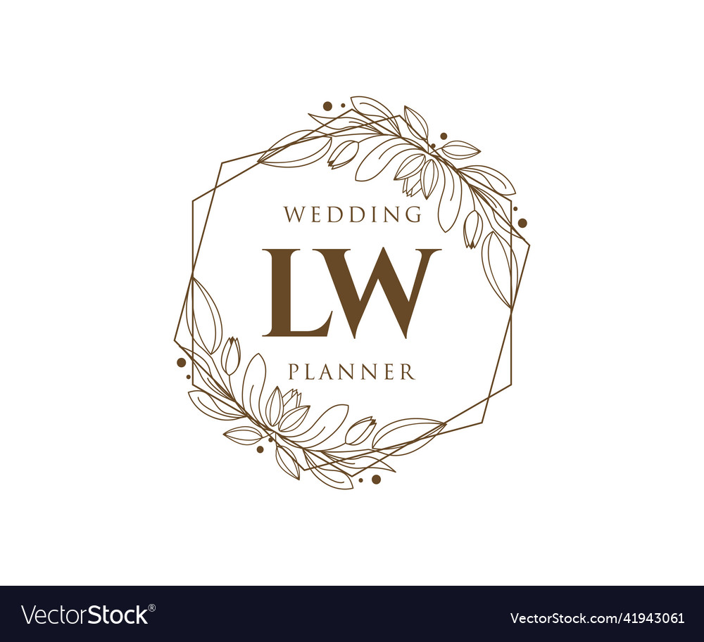 Lw initials letter wedding monogram logos Vector Image