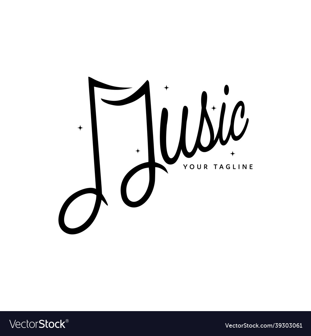 Music typography logo Royalty Free Vector Image