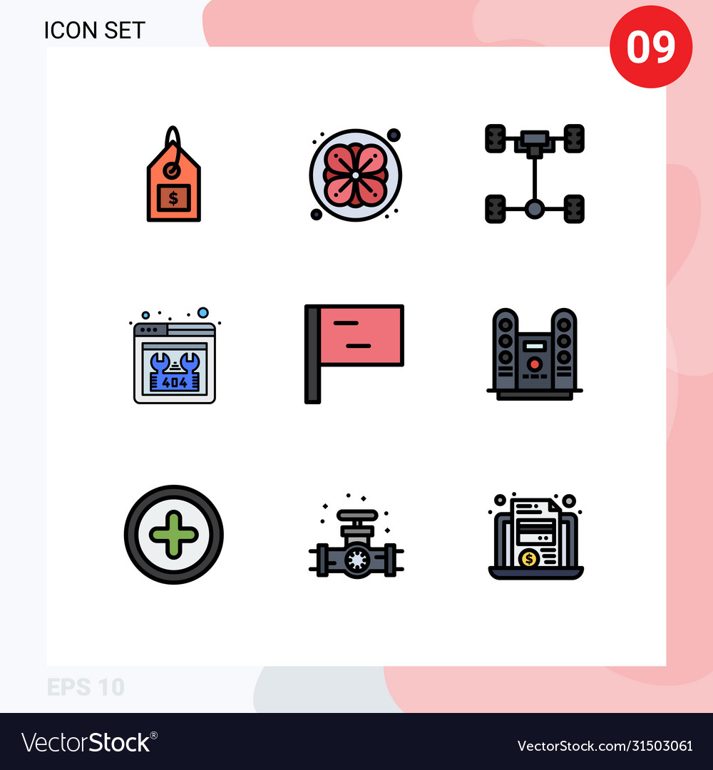 Stock icon pack 9 line signs and symbols