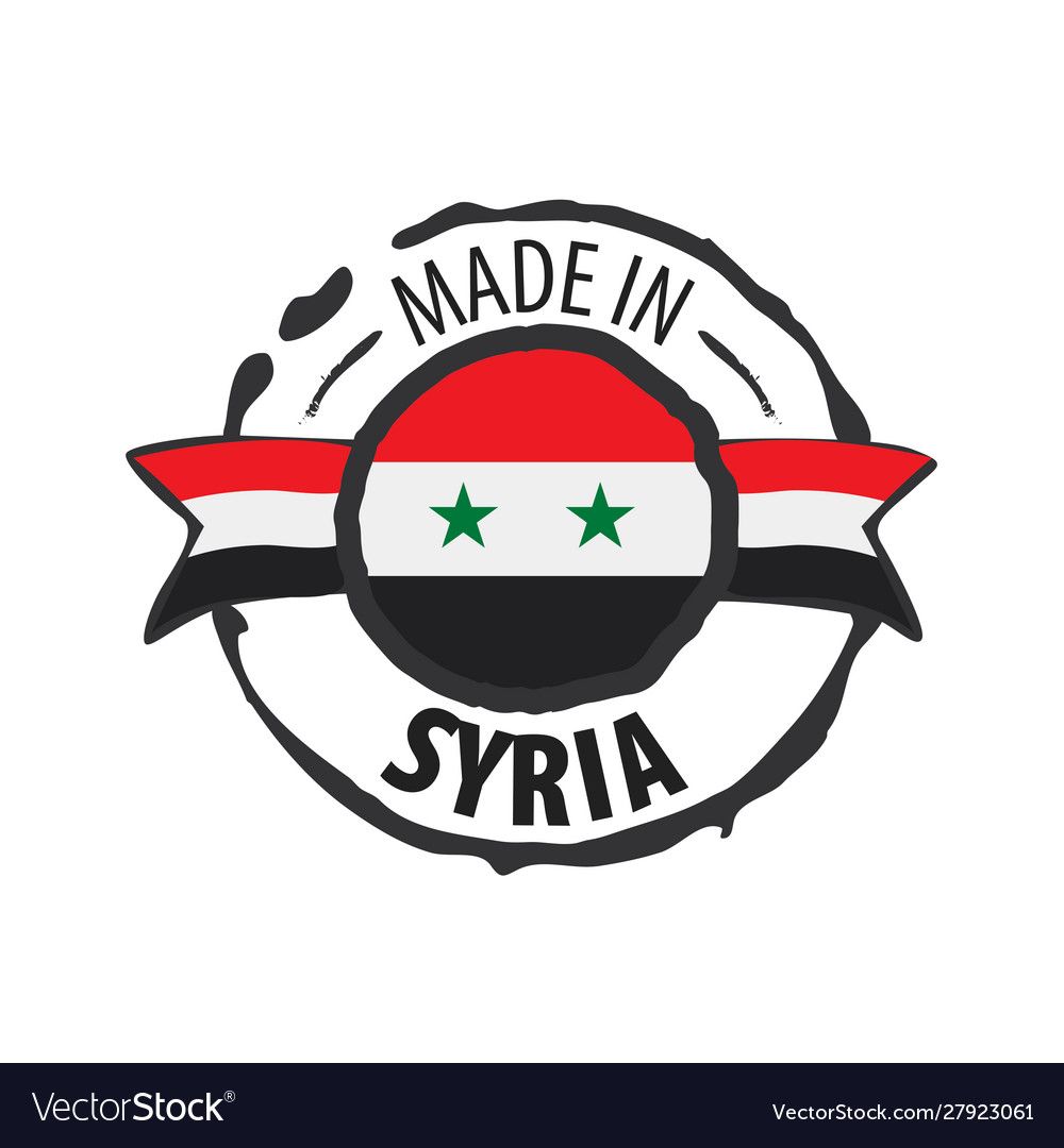 Syrien Flagge auf einem weißen