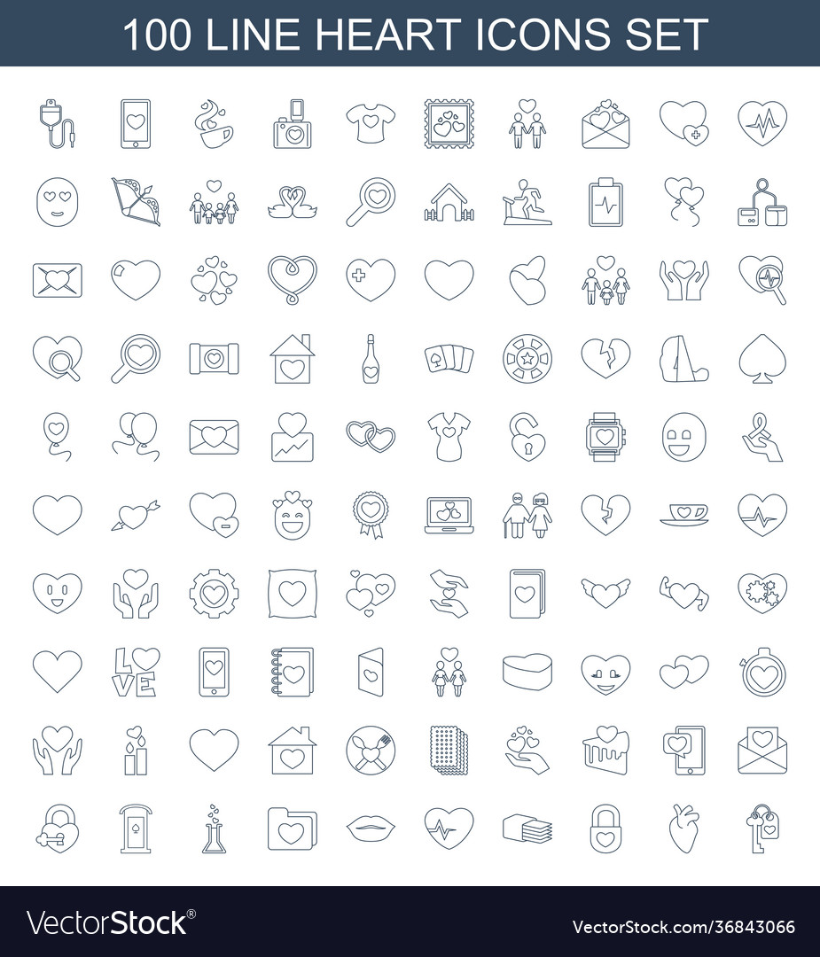 100 heart icons