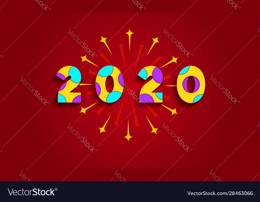 2020 christmas day colorful postcard multicolored Vector Image