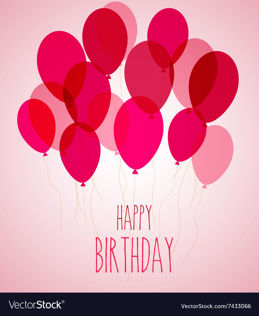 Birthday party balloons in pink Royalty Free Vector Image