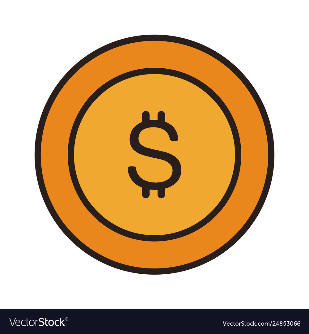 Coin money symbol Royalty Free Vector Image - VectorStock