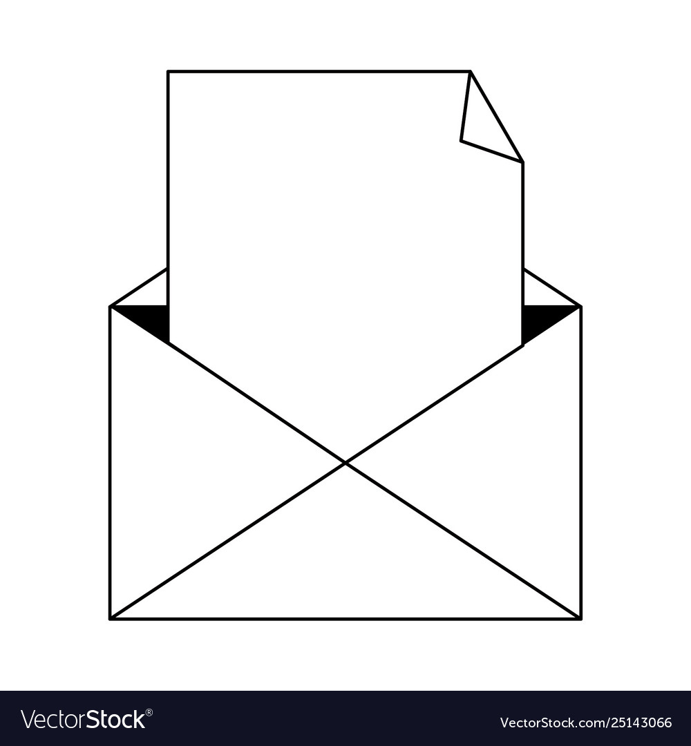 Envelope icon cartoon in black and white Vector Image