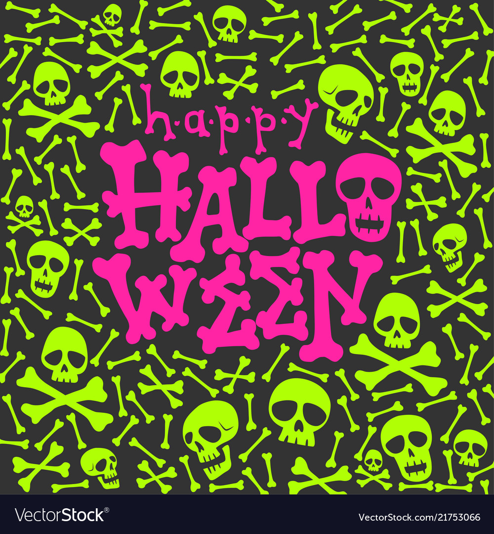 Halloween party glow in the dark card Royalty Free Vector