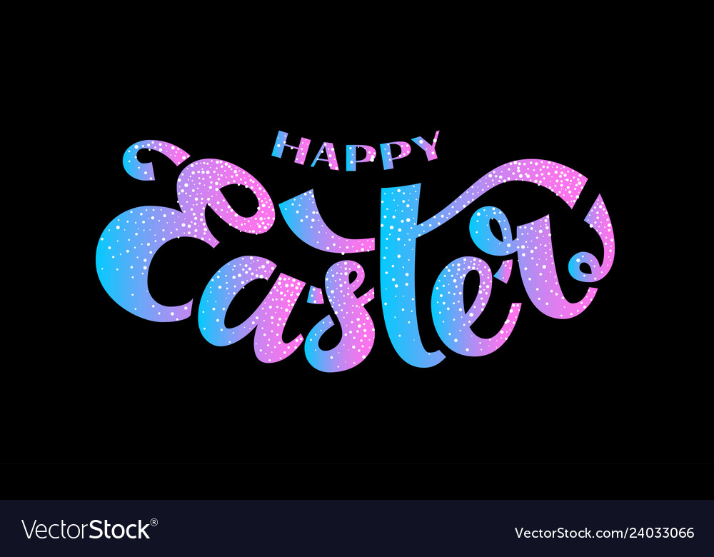 Happy easter isolated hand drawn lettering