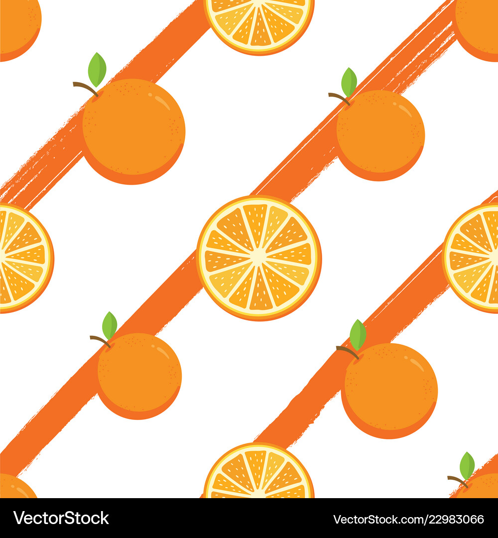 Seamless pattern with orange fruit Royalty Free Vector Image