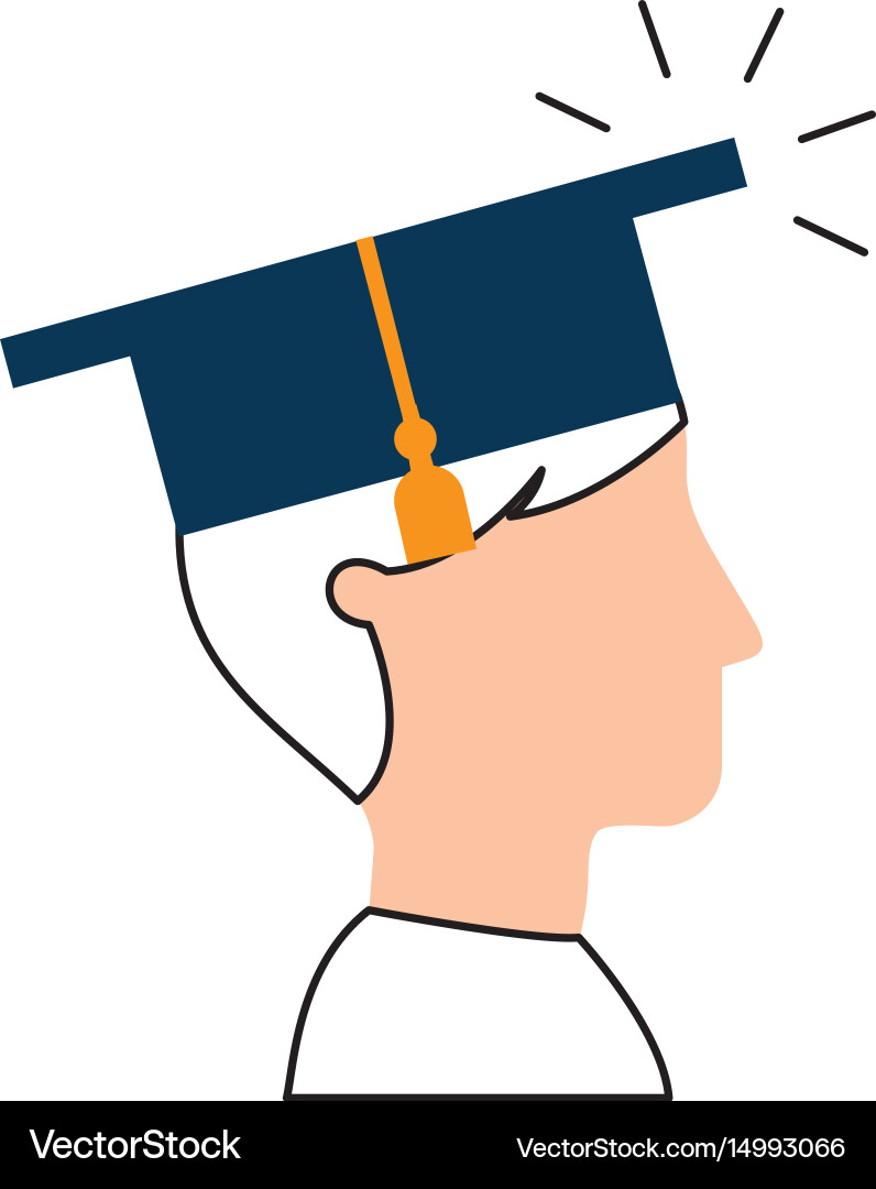Student graduated isolated icon Royalty Free Vector Image