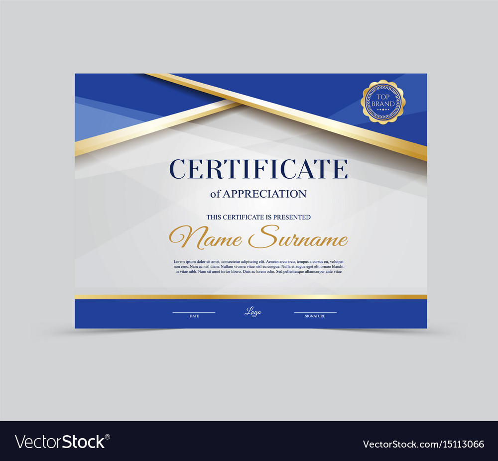 Template certificate of appreciation Royalty Free Vector