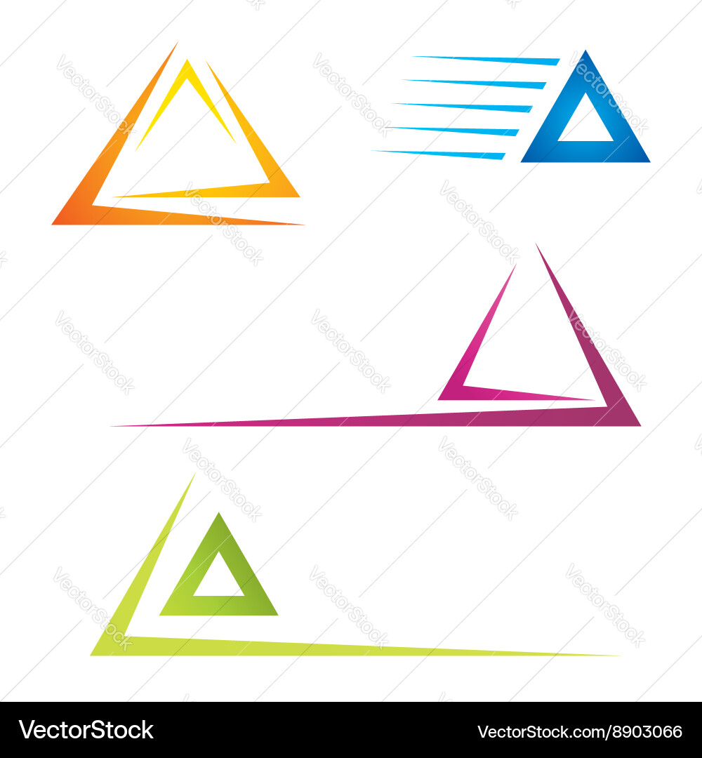 Trangle icons Royalty Free Vector Image - VectorStock