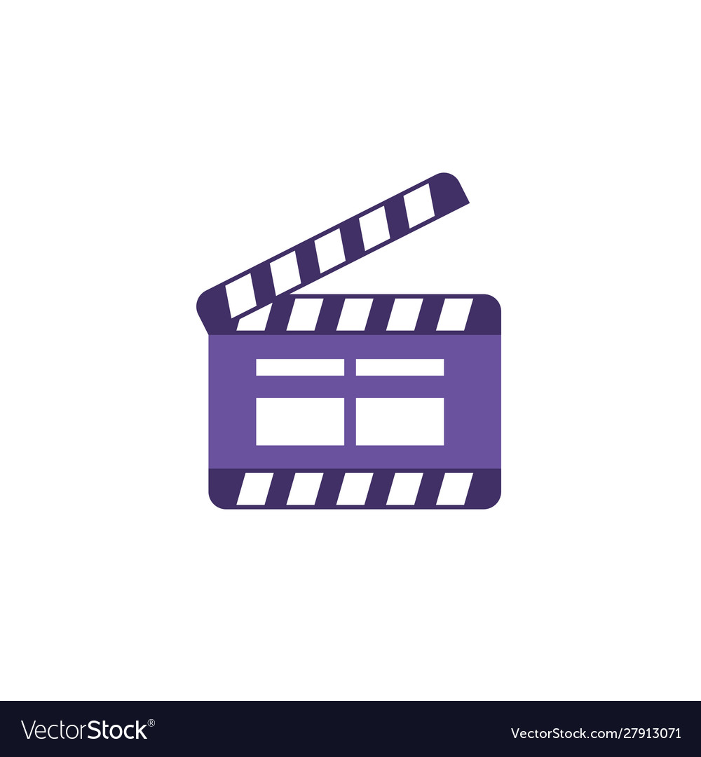 Cinema clapperboard on white background Royalty Free Vector