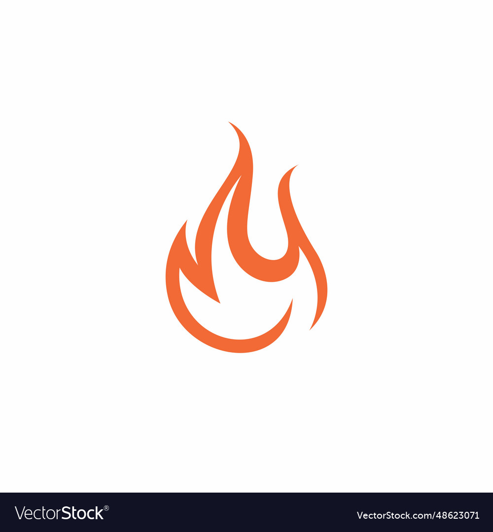 Fire simple logo design icon Royalty Free Vector Image