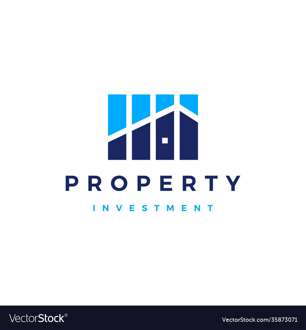 House bar chart property investment logo icon Vector Image