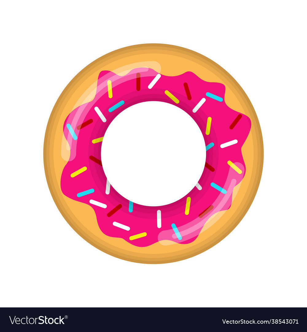 Inflatable swimming ring looking like donut Vector Image