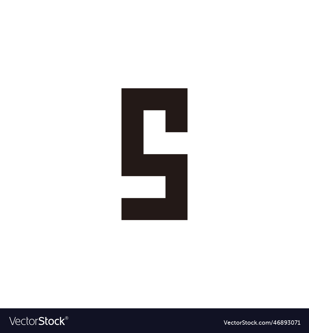 Letter l in s square geometric symbol simple logo Vector Image