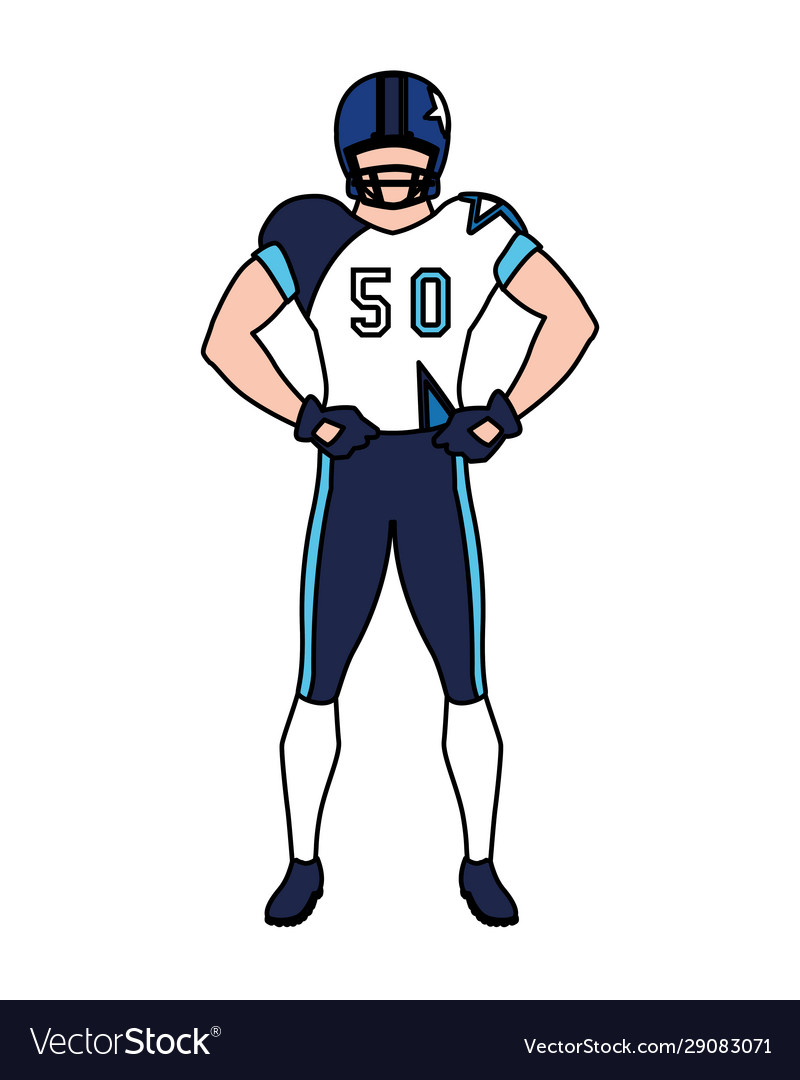 Man team player american football with uniform Vector Image