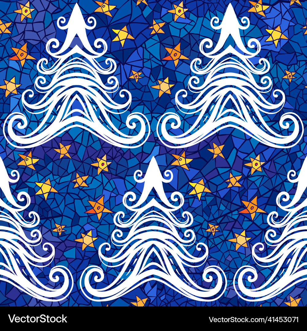 Seamless pattern with christmas trees Royalty Free Vector