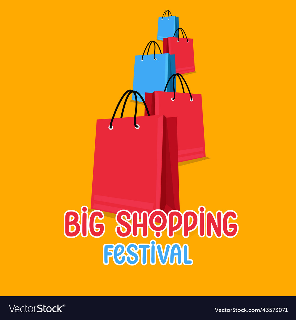 Shopping bags package merchandise art Royalty Free Vector