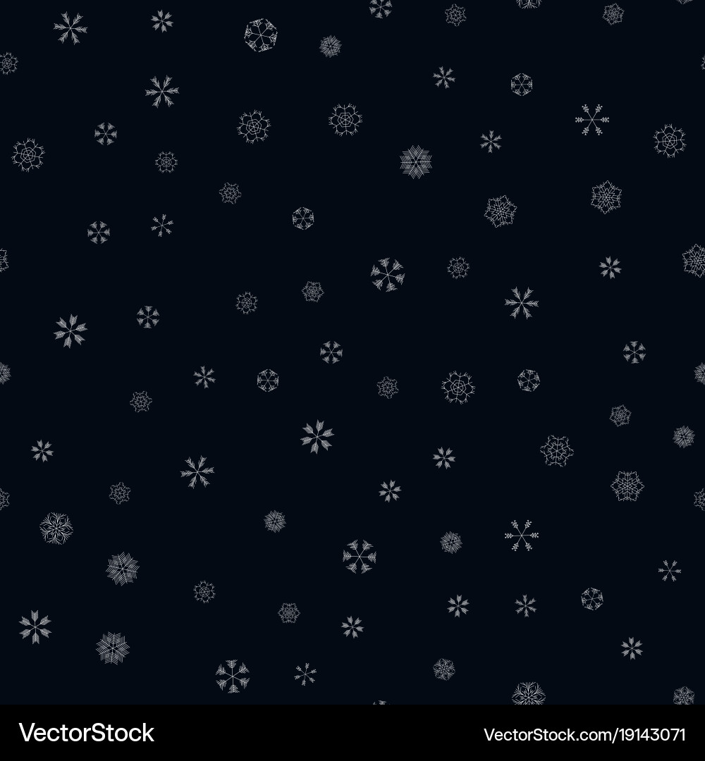 Snowflakes seamless pattern Royalty Free Vector Image