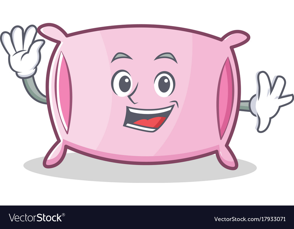 Waving pillow character cartoon style Royalty Free Vector