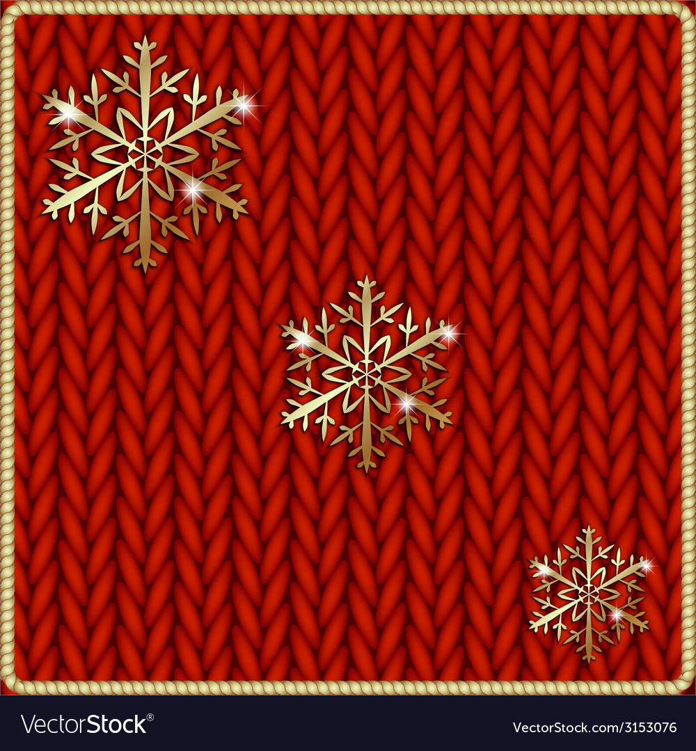 Abstract knitted red background with yellow Vector Image