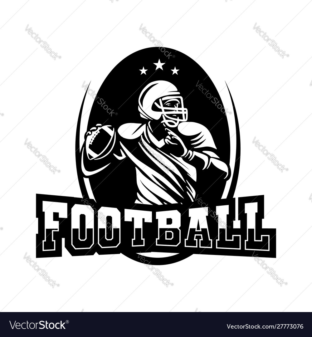 American football club logo in black and white