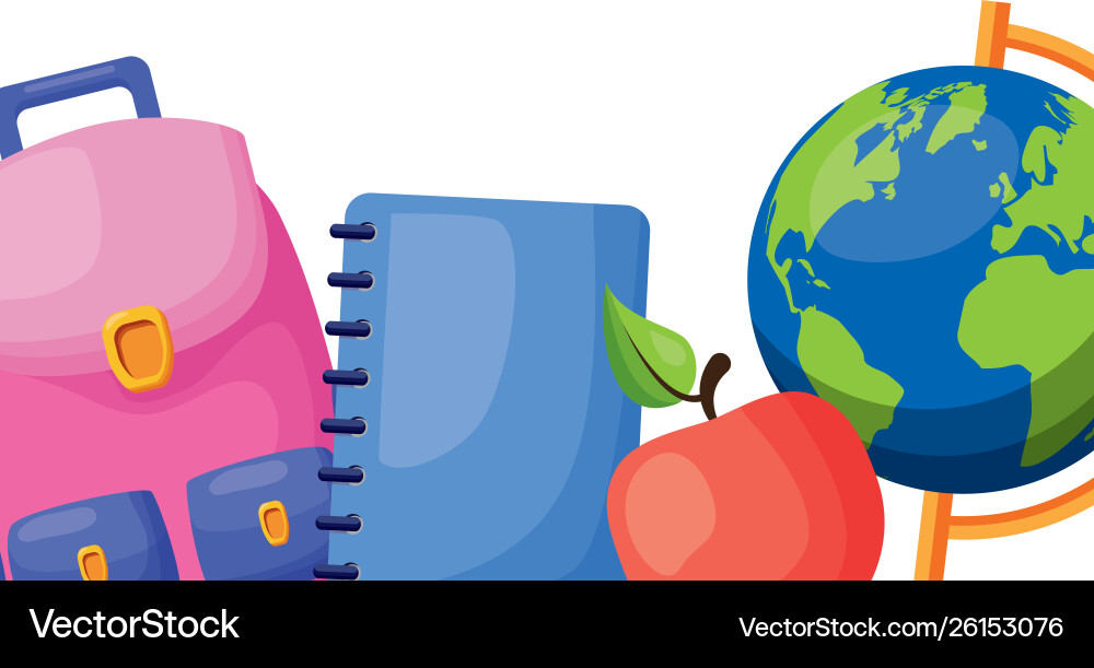 Back to school flat design Royalty Free Vector Image