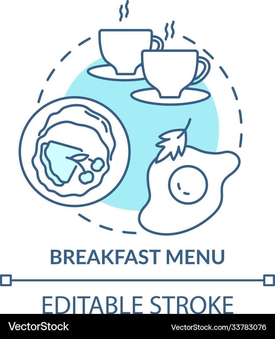 Breakfast menu concept icon Royalty Free Vector Image