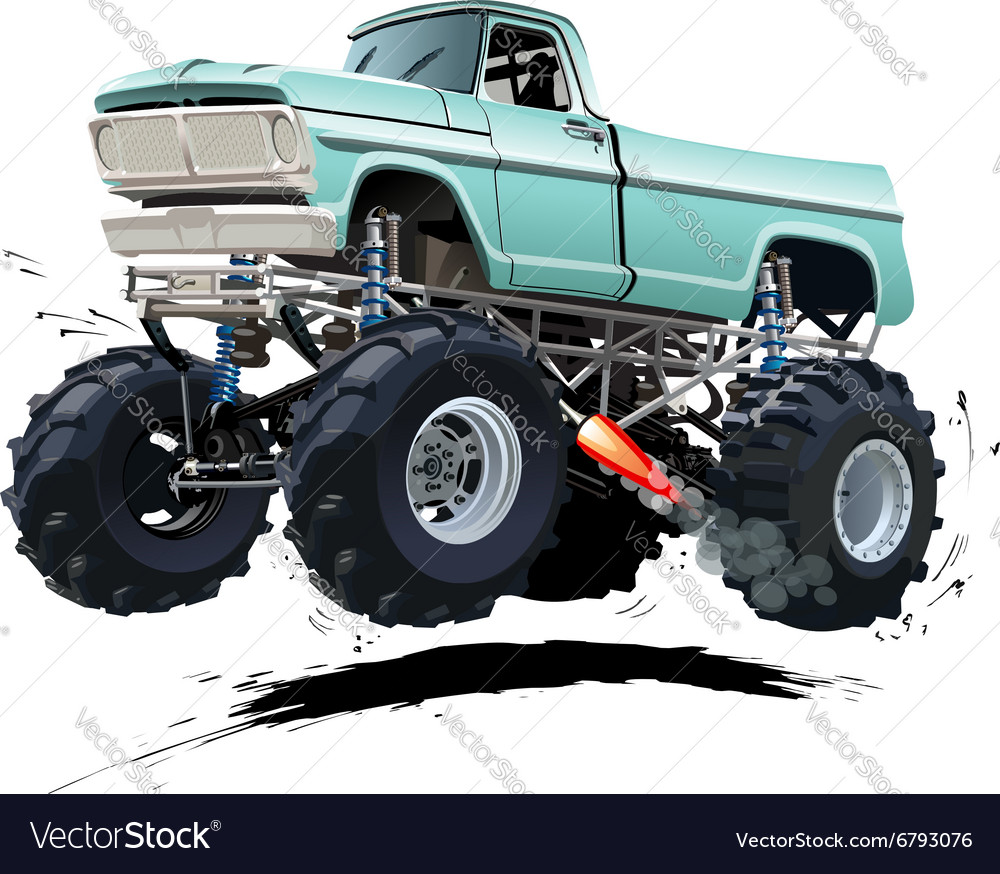 Cartoon monster truck Royalty Free Vector Image