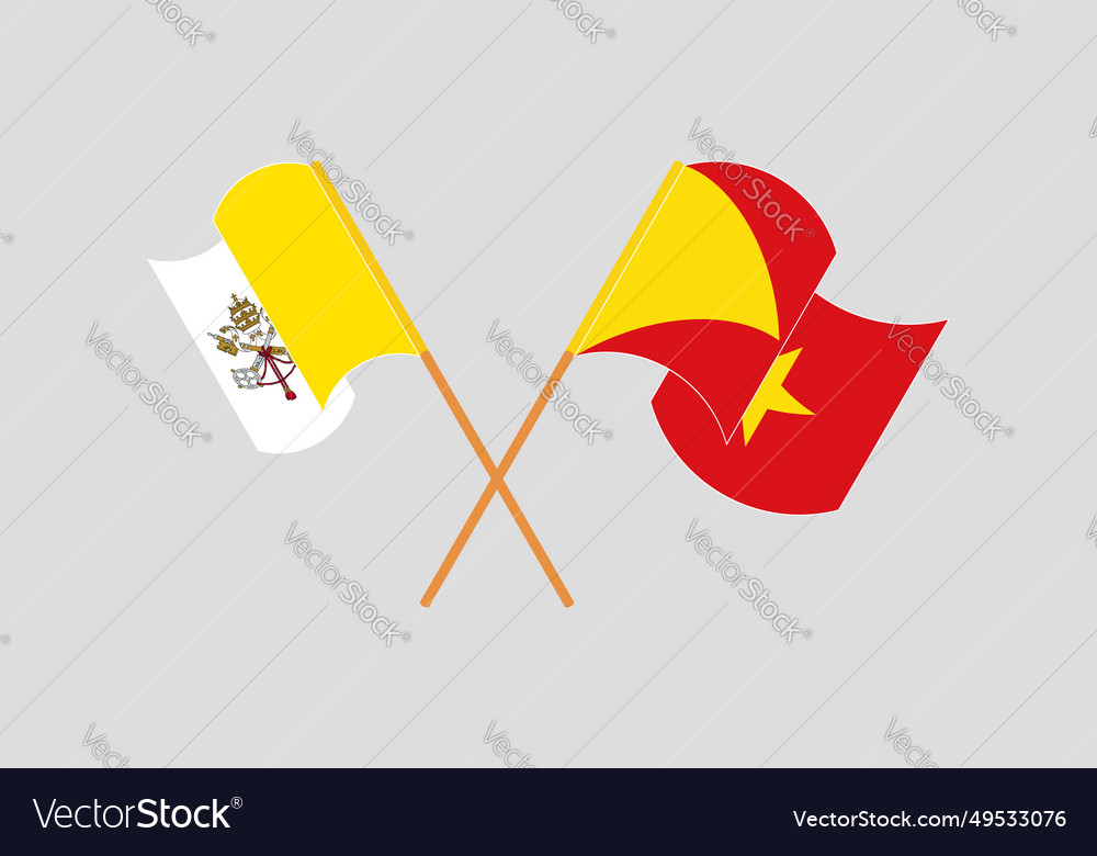 Crossed and waving flags of vatican tigray