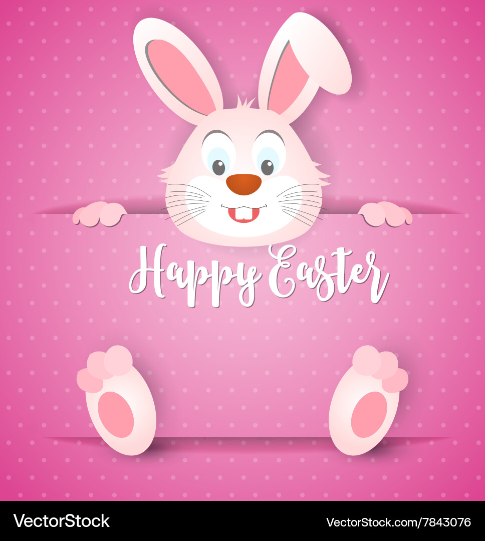 Happy easter card with rabbit ears Royalty Free Vector Image