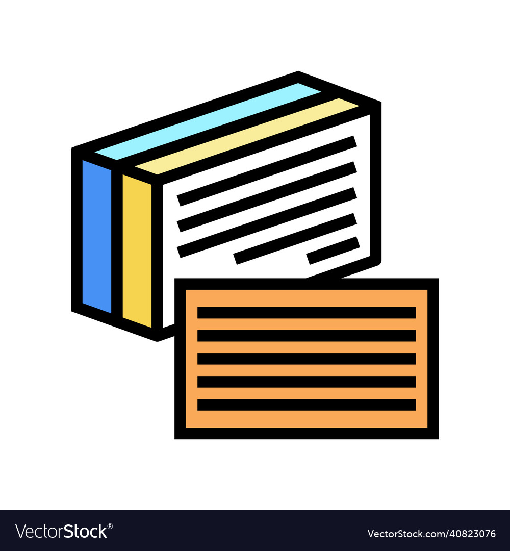 Index cards color icon Royalty Free Vector Image