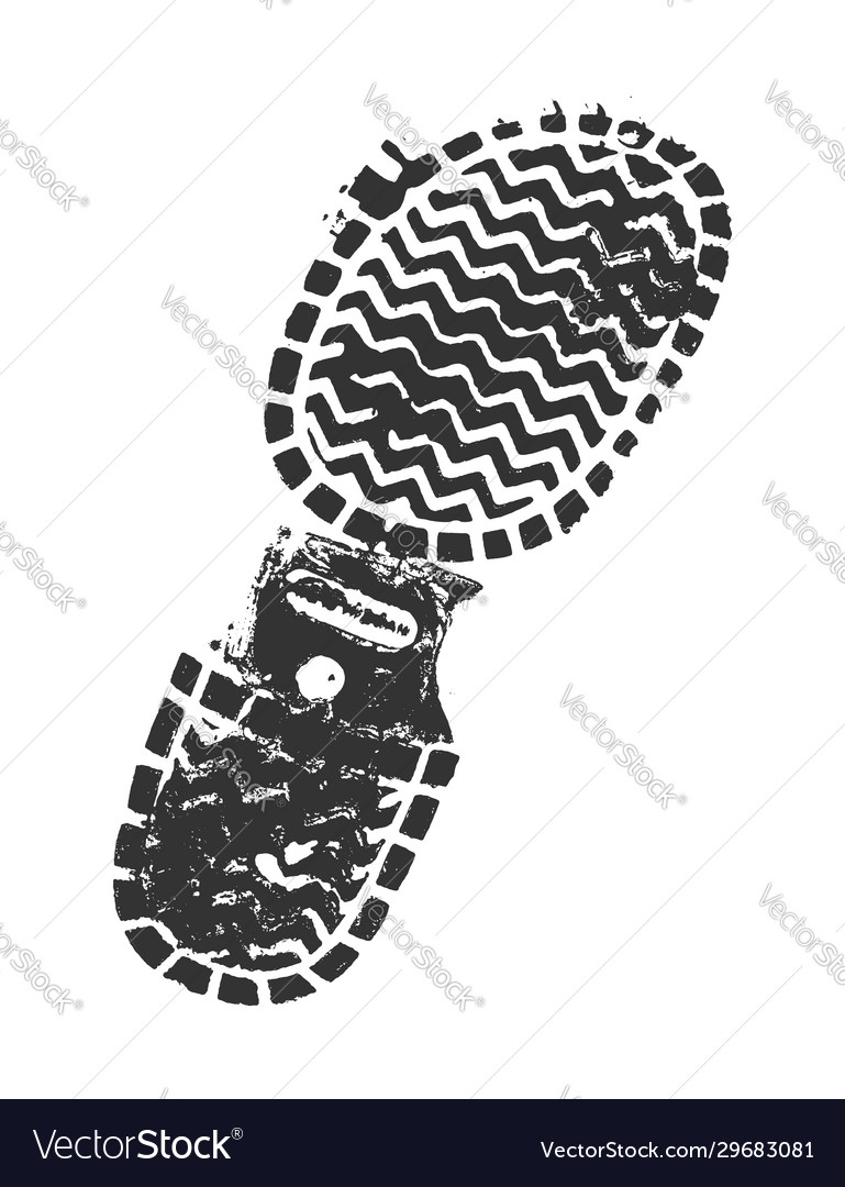 Boot print isolated on white background Royalty Free Vector