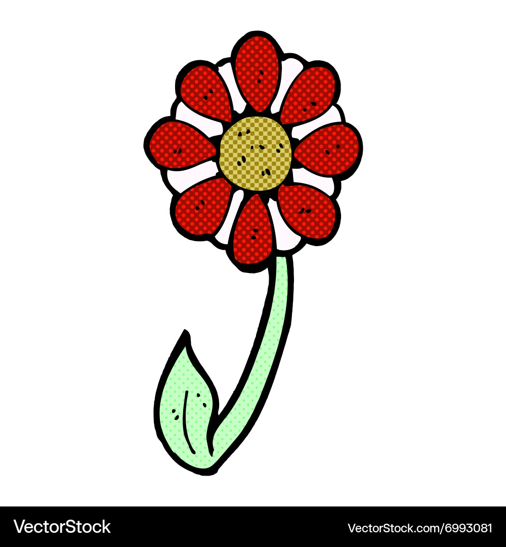 Comic cartoon flower Royalty Free Vector Image