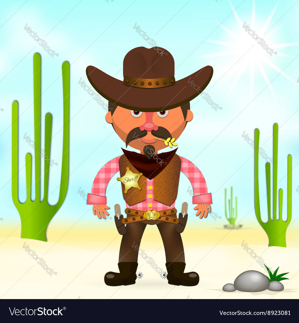 Hot cowboy in the desert