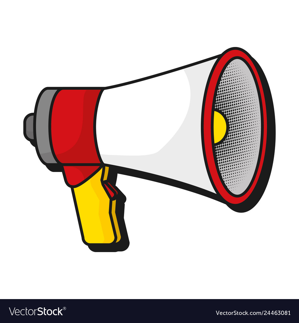 Megaphone speaker cartoon Royalty Free Vector Image