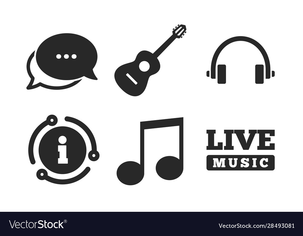Musical elements icon music note and guitar Vector Image