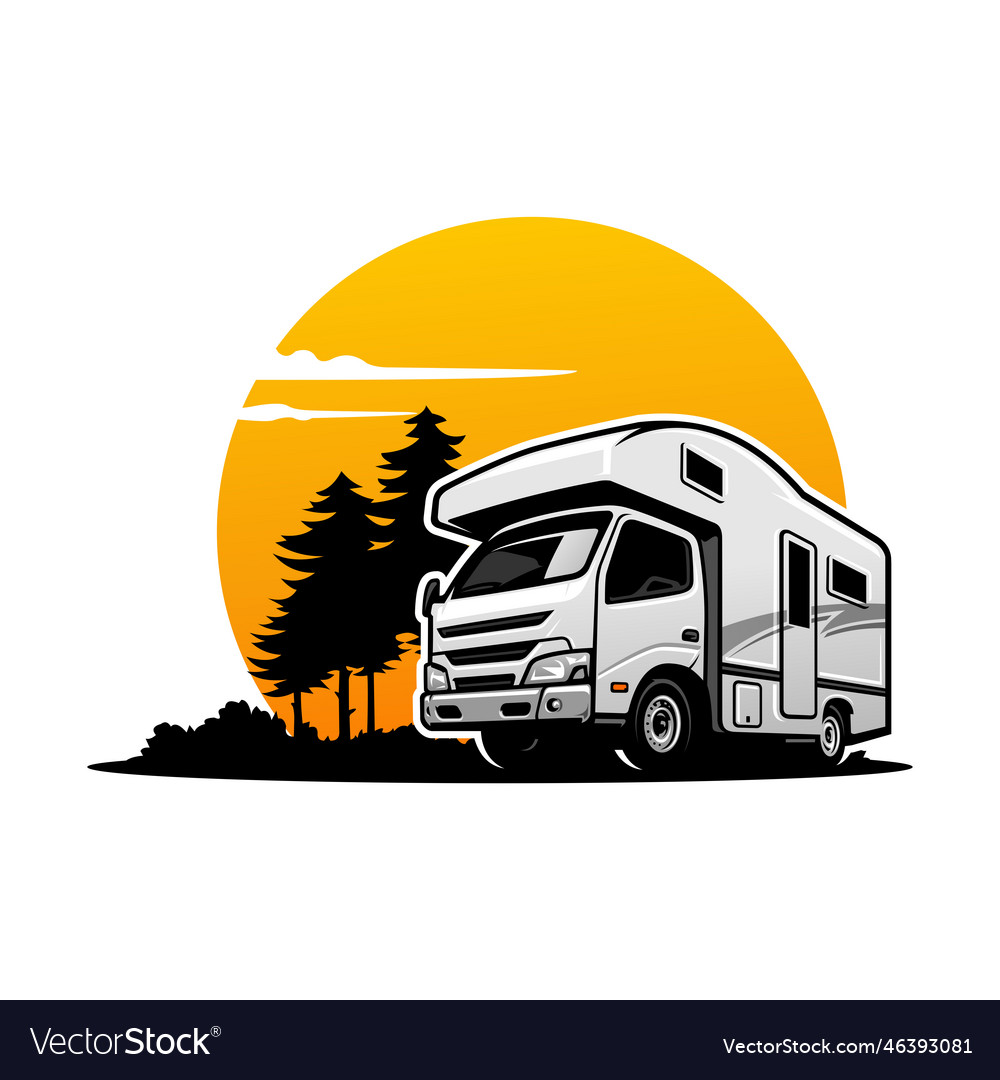 Rv camping car logo Royalty Free Vector Image - VectorStock