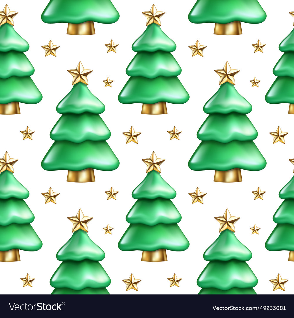 Seamless pattern of realistic 3d cartoon green