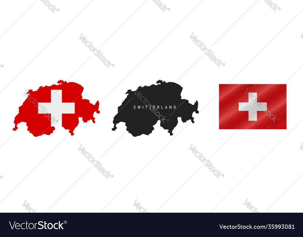 Switzerland detailed flag map