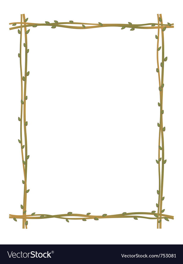 Twig sprig frame pattern background Royalty Free Vector