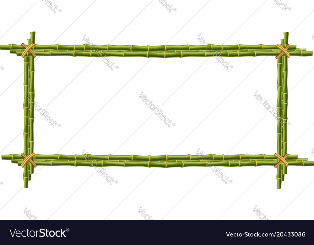 Bamboo mockup border template photo frame